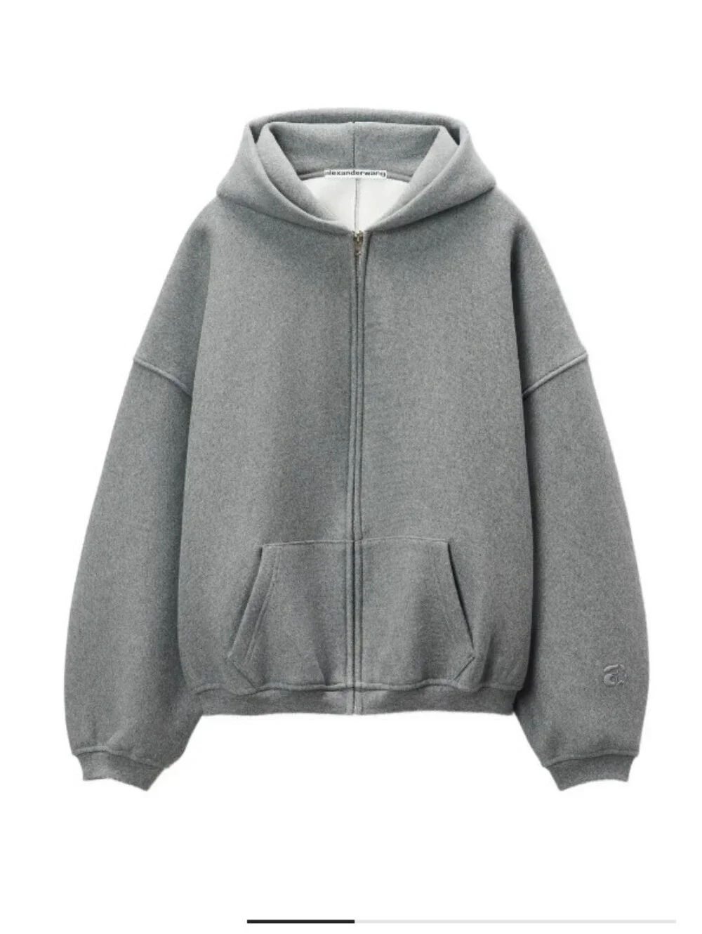 Alexander Wang Sweatshirt Unisex Puff Dense Glitter Runway Gray Full Zip $825
